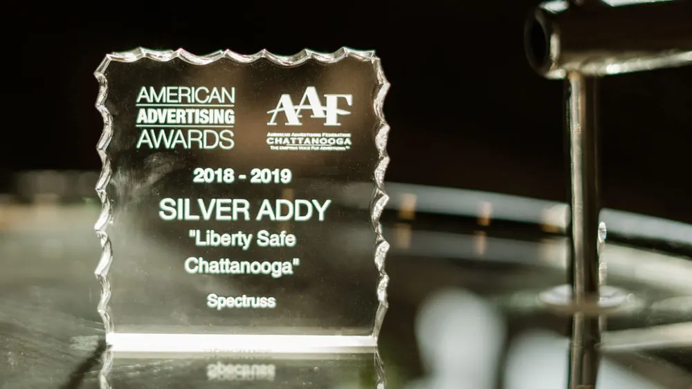 The 2018-2019 Silver ADDY trophy awarded to Spectruss by AAF Chattanooga